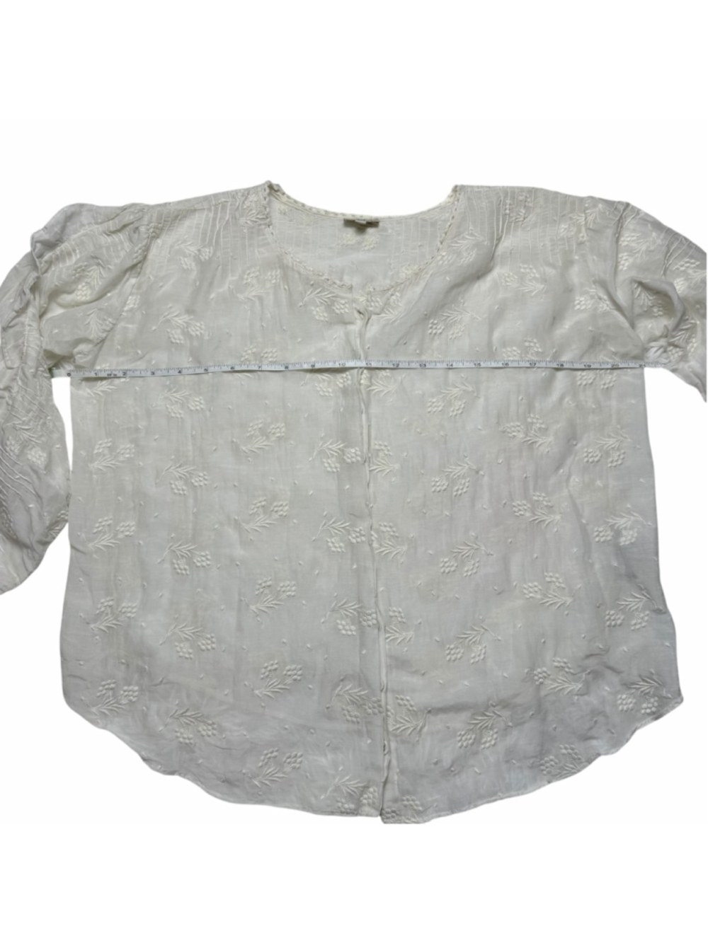 Anthropologie Talitha Women’sWhite Embroidered Blouse Small Boho Coquette Silk - Picture 7 of 9